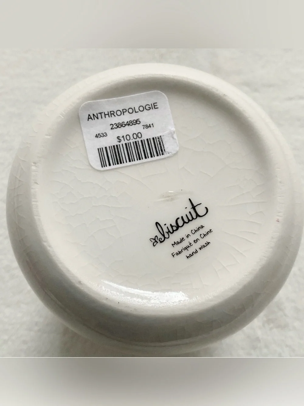 Anthropologie “biscuit” ceramic